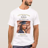 Gefeliciteerd Aangepaste foto Afstuderen Afstudere T-shirt (Voorkant)