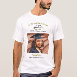 Gefeliciteerd Aangepaste foto Afstuderen Afstudere T-shirt