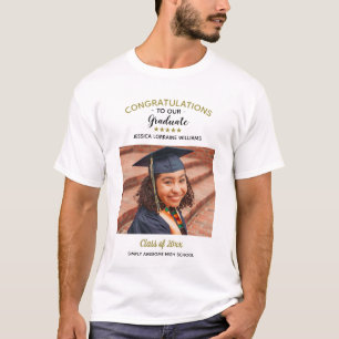 Gefeliciteerd Aangepaste foto Afstuderen Afstudere T-shirt