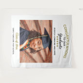 Gefeliciteerd Aangepaste foto Afstuderen Afstudere Wandkleed (Voorkant (horizontaal))