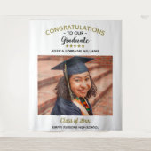 Gefeliciteerd Aangepaste foto Afstuderen Afstudere Wandkleed (Voorkant)