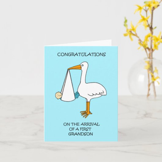 Gefeliciteerd Aankomst van een Eerste kleinzoon Kaart (Gele Bloem)