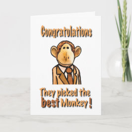 Gefeliciteerd aap Wenskaart Kaart