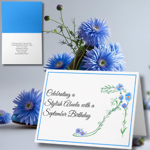 Gefeliciteerd Abuela verjaardag september Blauwe A Kaart