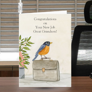 Gefeliciteerd achterkleinzoon nieuwe baan Robin Kaart