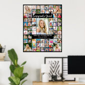 Gefeliciteerd Afgestudeerd 66 Foto Collage Aangepa Poster (Thuiskantoor)
