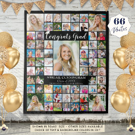 Gefeliciteerd Afgestudeerd 66 Foto Collage Aangepa Wandkleed