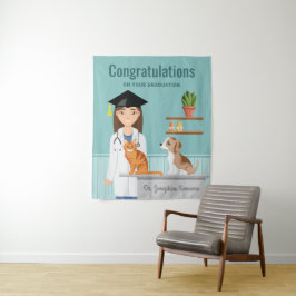 Gefeliciteerd Afgestudeerd als dierenarts DVM Afst Wandkleed