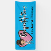 Gefeliciteerd afgestudeerd arts spandoek (Verticaal)