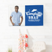 Gefeliciteerd Afgestudeerd Blauw Afstudeerfeest Fo Spandoek (Insitu)