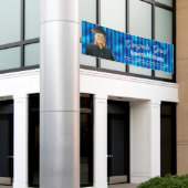 Gefeliciteerd Afgestudeerd Blauw Strepen Patroon A Spandoek (Buitenkant Gebouw)