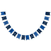 Gefeliciteerd Afgestudeerd Blauw Strepen Stippen F Vlaggetjes (Alle)