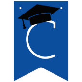Gefeliciteerd Afgestudeerd Blauw Strepen Stippen F Vlaggetjes (Eerste vlag)