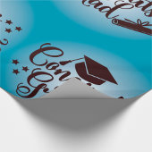 Gefeliciteerd Afgestudeerd Blauwe Afstudeerfeest Cadeaupapier