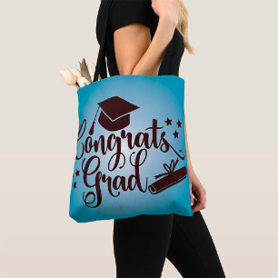 Gefeliciteerd Afgestudeerd Blauwe Afstudeerfeest Tote Bag