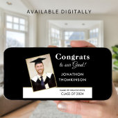 Gefeliciteerd Afgestudeerd Foto Zwart Wit Afstuder Aankondiging