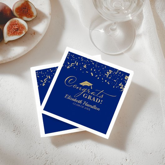 Gefeliciteerd Afgestudeerd Goud Schrift Afstuderen Servet