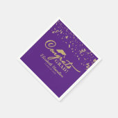 Gefeliciteerd Afgestudeerd Goud Schrift Afstuderen Servet (Hoek)