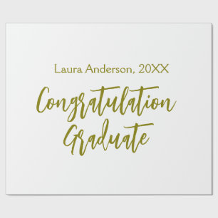 Gefeliciteerd afgestudeerd gouden naam klas 20XX s Cadeaupapier