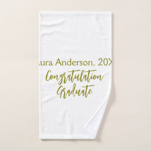 Gefeliciteerd afgestudeerd gouden naam klas 20XX s Handdoek