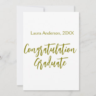 Gefeliciteerd afgestudeerd gouden naam klas 20XX s Kaart