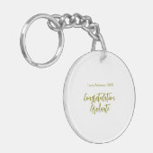 Gefeliciteerd afgestudeerd gouden naam klas 20XX s Sleutelhanger (Voorkant Links)