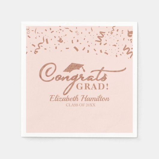 Gefeliciteerd Afgestudeerd Gouden Schrift Afstudee Servet (Voorkant)