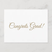 Gefeliciteerd afgestudeerd gouden script kalligraf briefkaart (Voorkant)