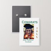 Gefeliciteerd afgestudeerd groen goud jaar 20XX na Button (Voorkant / Achterkant)