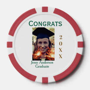 Gefeliciteerd afgestudeerd groen goud jaar 20XX na Poker Chips