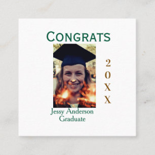 Gefeliciteerd afgestudeerd groen goud jaar 20XX na Vierkante Visitekaartje
