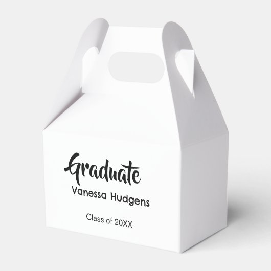 Gefeliciteerd afgestudeerd naam datum jaar klas un bedankdoosjes (Voorkant Zijde)