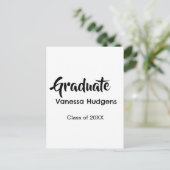 Gefeliciteerd afgestudeerd naam datum jaar klas un briefkaart (Staand voorkant)