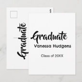 Gefeliciteerd afgestudeerd naam datum jaar klas un briefkaart (Voorkant / Achterkant)