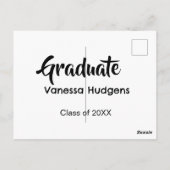 Gefeliciteerd afgestudeerd naam datum jaar klas un briefkaart (Achterkant)