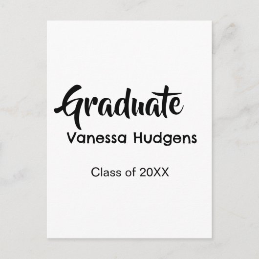 Gefeliciteerd afgestudeerd naam datum jaar klas un briefkaart (Voorkant)