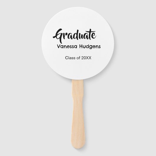 Gefeliciteerd afgestudeerd naam datum jaar klas un handwaaier (Voorkant)