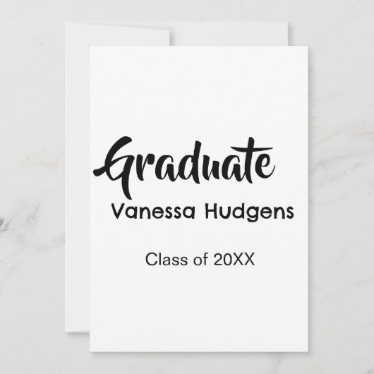 Gefeliciteerd afgestudeerd naam datum jaar klas un kaart (Voorkant)
