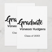 Gefeliciteerd afgestudeerd naam datum jaar klas un kaart (Voorkant / Achterkant)