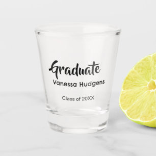 Gefeliciteerd afgestudeerd naam datum jaar klas un shot glas