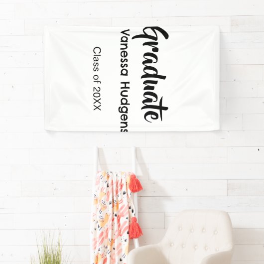 Gefeliciteerd afgestudeerd naam datum jaar klas un spandoek (Insitu)