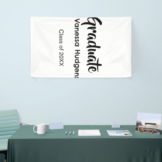 Gefeliciteerd afgestudeerd naam datum jaar klas un spandoek (Beurs)
