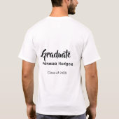 Gefeliciteerd afgestudeerd naam datum jaar klas un t-shirt (Achterkant)