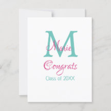 Gefeliciteerd afgestudeerd naam monogram groen roz