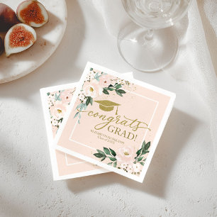 Gefeliciteerd Afgestudeerd Roze Blush Bloemstuk Af Servet