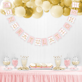 Gefeliciteerd Afgestudeerd Roze Goud Feest Vlaggetjes