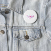 Gefeliciteerd afgestudeerd roze paarse naam jaar 2 ronde button 5,7 cm (In situ)