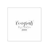 Gefeliciteerd afgestudeerd roze paarse naam jaar 2 rubberstempel (Afrduk)