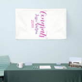 Gefeliciteerd afgestudeerd roze paarse naam jaar 2 spandoek (Beurs)