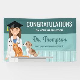 Gefeliciteerd Afgestudeerd Tierarts DVM Afstuderen Spandoek